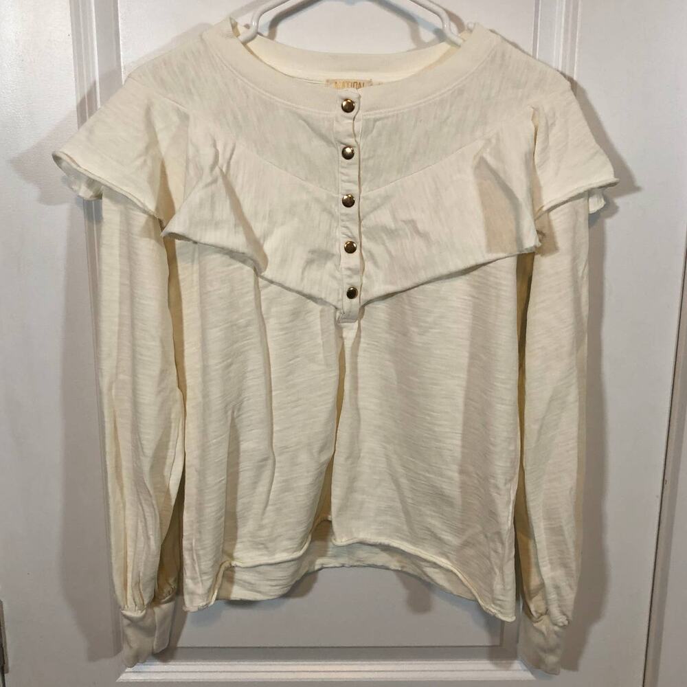 Nation LTD Women's Christa Sweatshirt Blouse in Off White size XS $180